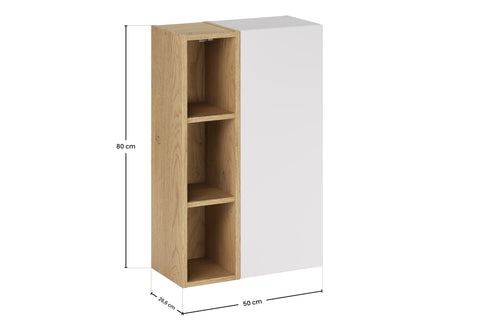 Badmöbel-Set Asteya Weiß 50 cm – Regal + Hochschrank – Ansicht 6
