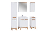 Badmöbel-Set Balvina Weiß 60 cm – Hochschrank + 2 × Hängeschrank + Waschbeckenunterschrank