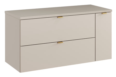 Badmöbel-Set Dalvira Kaschmir 100 cm – Waschtischplatte + Waschbeckenunterschrank + Hängeschrank – Ansicht 3