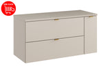 Badmöbel-Set Dalvira Kaschmir 100 cm – Waschtischplatte + Waschbeckenunterschrank + Hängeschrank – Ansicht 5