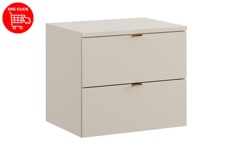 Badmöbel-Set Dalvira Kaschmir 60 cm – Waschtischplatte + Waschbeckenunterschrank – Ansicht 2