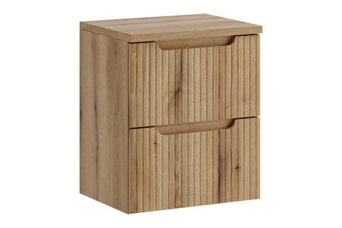 Badmöbel-Set Novira Coast Evoke Eiche 50 cm – Waschtischplatte + Waschbeckenunterschrank – Ansicht 2