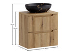 Badmöbel-Set Novira Coast Evoke Eiche 60 cm – Waschbecken + Waschtischplatte + Waschbeckenunterschrank – Ansicht 5