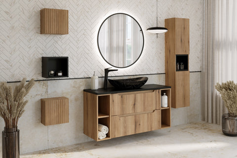 Badmöbel-Set Novira Coast Evoke Eiche 60 cm – Waschtischplatte + Waschbeckenunterschrank