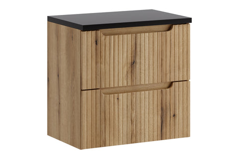 Badmöbel-Set Novira Coast Evoke Eiche 60 cm – Waschtischplatte + Waschbeckenunterschrank – Ansicht 2