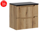 Badmöbel-Set Novira Coast Evoke Eiche 60 cm – Waschtischplatte + Waschbeckenunterschrank – Ansicht 3