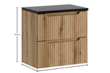 Badmöbel-Set Novira Coast Evoke Eiche 60 cm – Waschtischplatte + Waschbeckenunterschrank – Ansicht 4