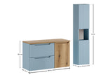 Badmöbel-Set Novira Denimblau 100 cm – Waschtischplatte + Hängeschrank + Hochschrank – Ansicht 6