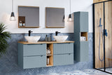 Badmöbel-Set Novira Denimblau 60 cm – Waschtischplatte + Waschbecken + Waschbeckenunterschrank