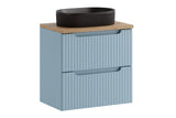 Badmöbel-Set Novira Denimblau 60 cm – Waschtischplatte + Waschbecken + Waschbeckenunterschrank – Ansicht 2