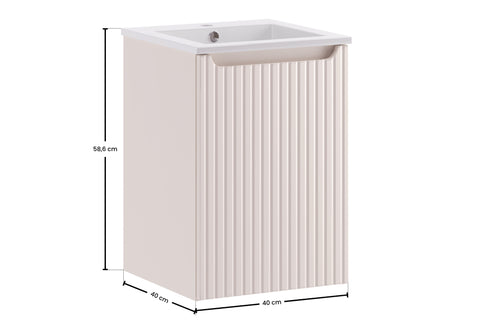 Badmöbel-Set Novira Kaschmir 40 cm – Waschbecken + Waschbeckenunterschrank – Ansicht 3