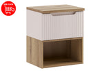 Badmöbel-Set Novira Kaschmir 50 cm – Waschtischplatte + Waschbeckenunterschrank + Regal – Ansicht 3