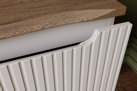 Badmöbel-Set Novira Kaschmir 50 cm – Waschtischplatte + Waschbeckenunterschrank + Regal – Ansicht 5