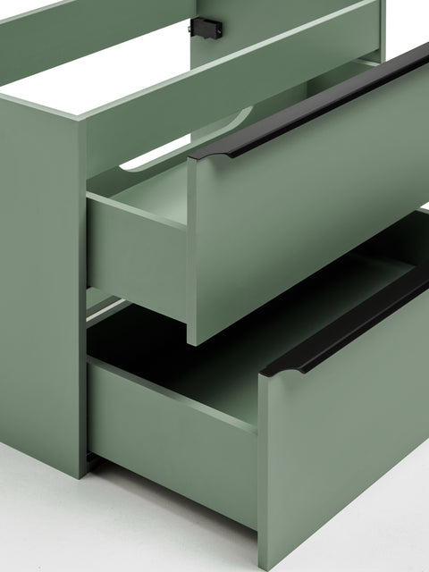 Badmöbel-Set Sombrela Grün 80 cm – Waschbeckenunterschrank + Waschtischplatte – Ansicht 4