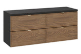 Badmöbel-Set Talvera Casella Eiche 120 cm – 2 × Waschbeckenunterschrank + Waschtischplatte