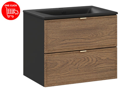 Badmöbel-Set Talvera Casella Eiche 60 cm – Waschbecken + Waschbeckenunterschrank – Ansicht 2