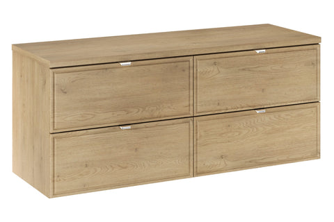 Badmöbel-Set Terrana Cremona Eiche 120 cm – Waschtischplatte + 2 × Waschbeckenunterschrank – Ansicht 2