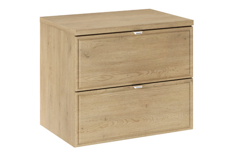 Badmöbel-Set Terrana Cremona Eiche 60 cm – Waschtischplatte + Waschbeckenunterschrank – Ansicht 2