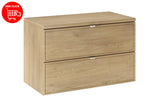 Badmöbel-Set Terrana Cremona Eiche 80 cm – Waschtischplatte + Waschbeckenunterschrank – Ansicht 3