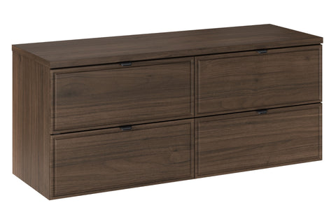 Badmöbel-Set Terrana Walnuss Villa 120 cm – 2 × Waschbeckenunterschrank + Waschtischplatte – Ansicht 2