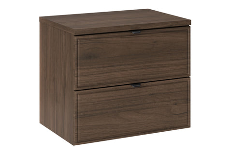 Badmöbel-Set Terrana Walnuss Villa 60 cm – Waschbeckenunterschrank + Waschtischplatte – Ansicht 2