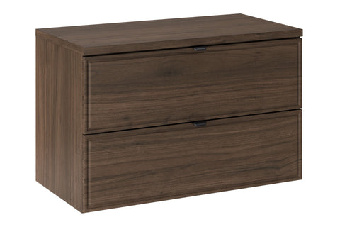 Badmöbel-Set Terrana Walnuss Villa 80 cm – Waschbeckenunterschrank + Waschtischplatte – Ansicht 3
