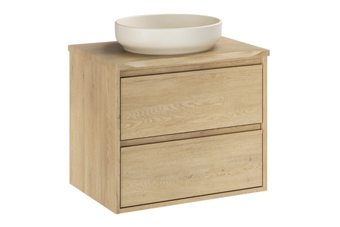 Badmöbel-Set Violetta Cremona Eiche 60 cm – Waschbecken + Waschtischplatte + Waschbeckenunterschrank – Ansicht 3