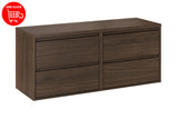 Badmöbel-Set Violetta Walnuss Villa 120 cm – Waschtischplatte + 2 × Waschbeckenunterschrank – Ansicht 3