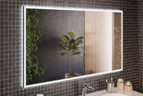 Badspiegel mit LED-Beleuchtung Alicia 68 × 123 cm – mit Rahmen, Rahmen Graphit – Ansicht 4