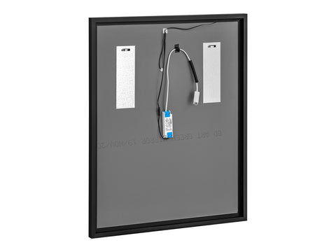 Badspiegel mit LED-Beleuchtung Alicia 68 × 83 cm – mit Rahmen, Rahmen Graphit – Ansicht 2