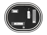 Badspiegel mit LED-Beleuchtung Apollon 70 × 90 cm – mit Rahmen, Rahmen Schwarz