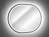 Badspiegel mit LED-Beleuchtung Apollon 70 × 90 cm – mit Rahmen, Rahmen Schwarz – Ansicht 4