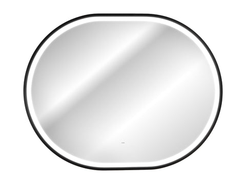 Badspiegel mit LED-Beleuchtung Apollon 70 × 90 cm – mit Rahmen, Rahmen Schwarz – Ansicht 5