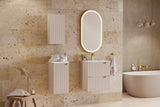 Badspiegel mit LED-Beleuchtung Apollon II 50 × 90 cm – mit Rahmen, Rahmen Gold – Ansicht 4