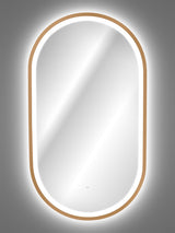 Badspiegel mit LED-Beleuchtung Apollon II 50 × 90 cm – mit Rahmen, Rahmen Gold – Ansicht 6