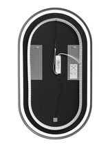 Badspiegel mit LED-Beleuchtung Apollon II 50 × 90 cm – mit Rahmen, Rahmen Schwarz