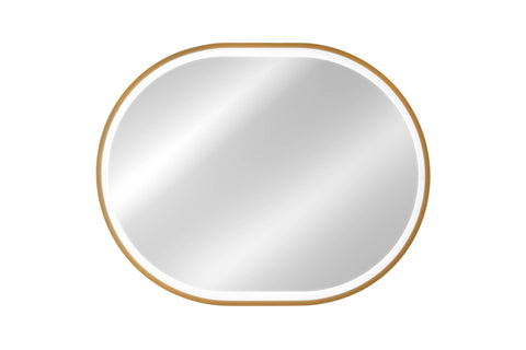 Badspiegel mit LED-Beleuchtung Apollon II 70 × 90 cm – mit Rahmen, Rahmen Gold – Ansicht 2