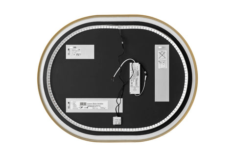 Badspiegel mit LED-Beleuchtung Apollon II 70 × 90 cm – mit Rahmen, Rahmen Gold – Ansicht 3