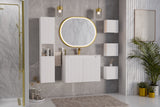 Badspiegel mit LED-Beleuchtung Apollon II 70 × 90 cm – mit Rahmen, Rahmen Gold – Ansicht 4