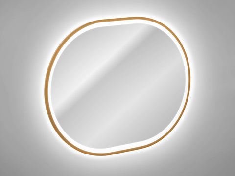 Badspiegel mit LED-Beleuchtung Apollon II 70 × 90 cm – mit Rahmen, Rahmen Gold – Ansicht 6
