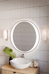 Badspiegel mit LED-Beleuchtung Aurelis 80 × 80 cm – rahmenlos – Ansicht 8