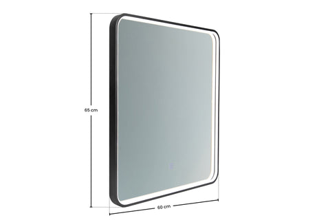 Badspiegel mit LED-Beleuchtung Vegara 60 × 65 cm – mit Rahmen – Ansicht 6