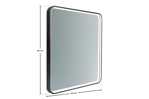 Badspiegel mit LED-Beleuchtung Vegara 65 × 80 cm – mit Rahmen – Ansicht 6