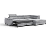 Ecksofa Ostin – Silber – Ottomane rechts