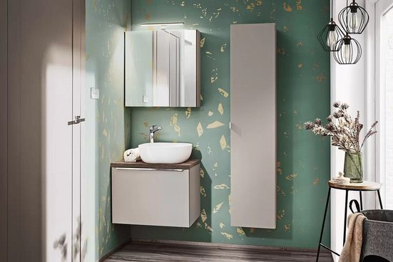 Badmöbel-Set - Santa Fe Taupe - Ein Design, das Eleganz und intelligente Organisation vereint. - Milaros Markt