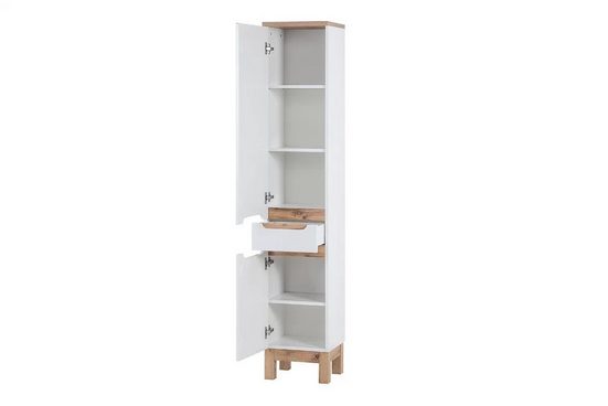 Hochschrank - Badschrank - Bali White - Ordentliche Badezimmerorganisation.