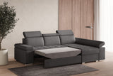 Ecksofa Toronto – Grau – Ottomane rechts