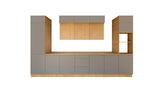 Nexa Küchenzeile KÜ04-L – Beige & Woodline – 420 cm – Modernes Küchensystem mit durchdachter Stauraumlösung