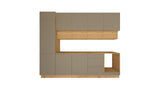 Nexa Küchenzeile  KÜ06-L – Beige & Woodline – 300 cm – Moderne Familienküche mit Hochschrank und großzügigem Stauraum
