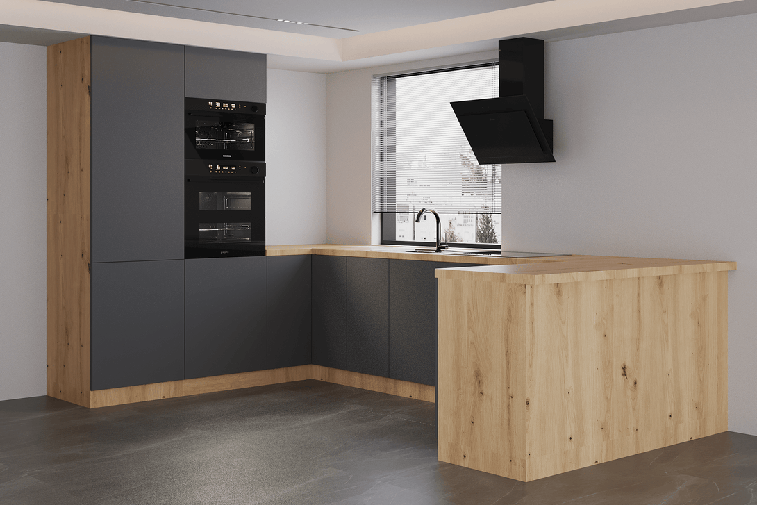 Küchenzeile in U-Form K103-G680 - Langen Beige - Praktisch und stilvoll zugleich - ROYAL24_MARKT